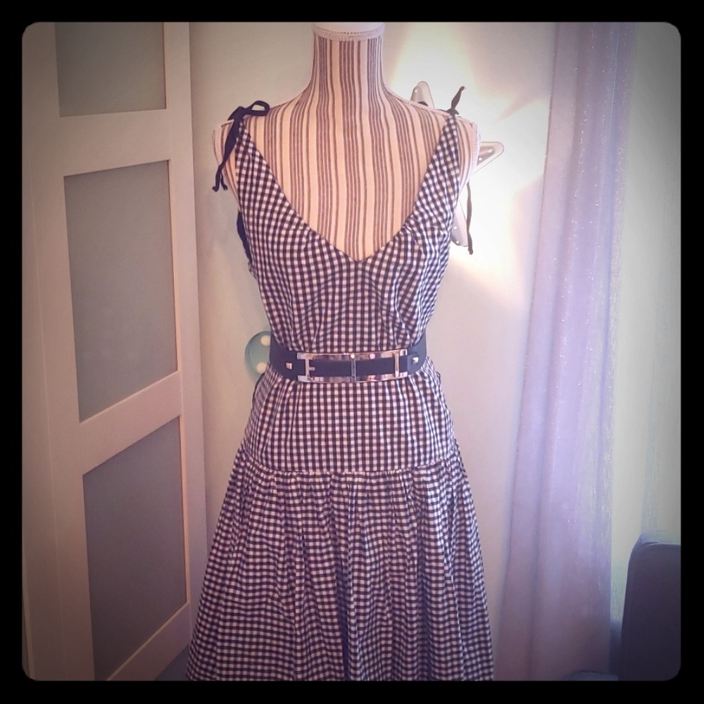 Cynthia Rowley silk plaid dress